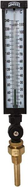 Winters - 30 to 240°F, Industrial Thermometer with Standard Thermowell - 3 Inch Immersion Length, 3-1/2 Inch Stem Length, 17 Inch Long, 3/4 Inch Thread - Industrial Tool & Supply