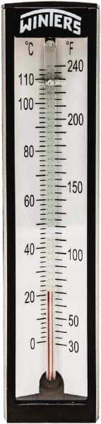 Winters - 30 to 240°F, Industrial Thermometer with Standard Thermowell - 2 Inch Immersion Length, 1-7/8 Inch Stem Length, 6 Inch Long, 1/2 Inch Thread - Industrial Tool & Supply
