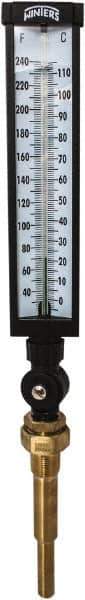 Winters - 30 to 240°F, Industrial Thermometer with Standard Thermowell - 5 Inch Immersion Length, 6 Inch Stem Length, 20 Inch Long, 3/4 Inch Thread - Industrial Tool & Supply