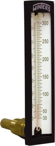 Winters - 30 to 300°F, Industrial Thermometer with Standard Thermowell - 2 Inch Immersion Length, 1-7/8 Inch Stem Length, 6 Inch Long, 1/2 Inch Thread - Industrial Tool & Supply