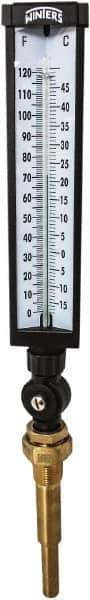Winters - -15 to 120°F, Industrial Thermometer with Standard Thermowell - 5 Inch Immersion Length, 6 Inch Stem Length, 20 Inch Long, 3/4 Inch Thread - Industrial Tool & Supply