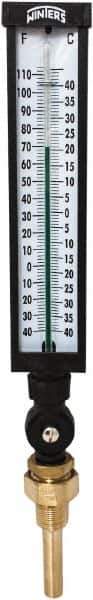 Winters - -40 to 110°F, Industrial Thermometer with Standard Thermowell - 3 Inch Immersion Length, 3-1/2 Inch Stem Length, 17 Inch Long, 3/4 Inch Thread - Industrial Tool & Supply