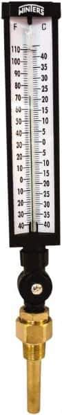 Winters - -40 to 110°F, Industrial Thermometer with Standard Thermowell - 3 Inch Immersion Length, 3-1/2 Inch Stem Length, 17 Inch Long, 3/4 Inch Thread - Industrial Tool & Supply
