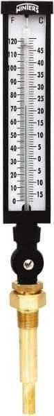 Winters - -15 to 120°F, Industrial Thermometer with Standard Thermowell - 5 Inch Immersion Length, 6 Inch Stem Length, 20 Inch Long, 3/4 Inch Thread - Industrial Tool & Supply