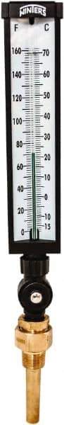 Winters - -15 to 160°F, Industrial Thermometer with Standard Thermowell - 3 Inch Immersion Length, 3-1/2 Inch Stem Length, 17 Inch Long, 3/4 Inch Thread - Industrial Tool & Supply