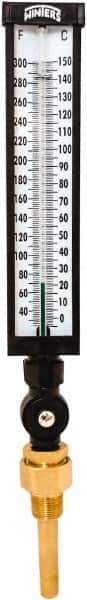Winters - 30 to 300°F, Industrial Thermometer with Standard Thermowell - 3 Inch Immersion Length, 3-1/2 Inch Stem Length, 17 Inch Long, 3/4 Inch Thread - Industrial Tool & Supply