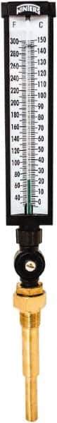 Winters - 30 to 300°F, Industrial Thermometer with Standard Thermowell - 5 Inch Immersion Length, 6 Inch Stem Length, 20 Inch Long, 3/4 Inch Thread - Industrial Tool & Supply