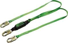 Miller - 6' Long, 310 Lb Capacity, 2 Leg Locking Snap Hook Harness Lanyard - Webbing, Locking Snap Hook Anchorage Connection - Industrial Tool & Supply