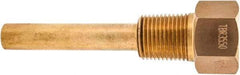 Winters - 4-1/2 Inch Overall Length, 1/2 Inch Thread, Brass Thermowell - 2-1/2 Inch Insertion Length - Industrial Tool & Supply