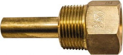 Winters - 3-1/2 Inch Overall Length, 3/4 Inch Thread, Brass Thermowell - 1-3/8 Inch Insertion Length - Industrial Tool & Supply