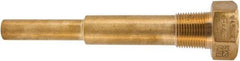 Winters - 6-3/4 Inch Overall Length, 3/4 Inch Thread, Brass Thermowell - 5 Inch Insertion Length - Industrial Tool & Supply