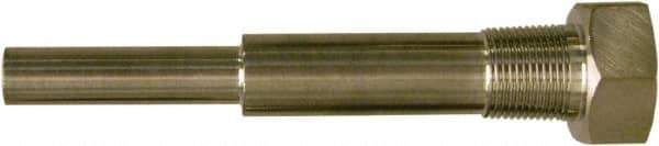 Winters - 6-3/4 Inch Overall Length, 3/4 Inch Thread, 304 Stainless Steel Thermowell - 5 Inch Insertion Length - Industrial Tool & Supply