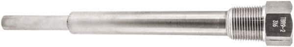 Winters - 10 Inch Overall Length, 3/4 Inch Thread, 316 Stainless Steel Thermowell - 7-1/2 Inch Insertion Length - Industrial Tool & Supply