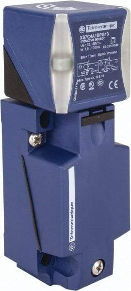 Telemecanique Sensors - NPN, PNP, NO/NC, 15mm Detection, Rectangular, Inductive Proximity Sensor - 2 Wires, IP65, IP67, IP69, 12 to 48 VDC, 40mm Long x 117mm Wide - Industrial Tool & Supply