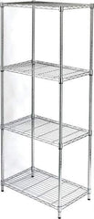 Quantum Storage - 4 Shelf Wire Shelving Unit - 30" Wide x 18" Deep x 72" High, - Industrial Tool & Supply