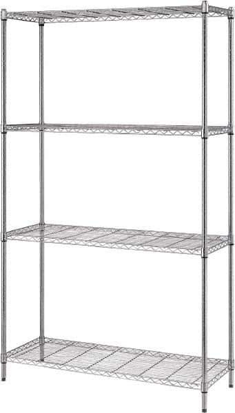 Quantum Storage - 4 Shelf Wire Shelving Unit - 36" Wide x 18" Deep x 72" High, - Industrial Tool & Supply