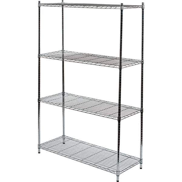 Quantum Storage - 4 Shelf Wire Shelving Unit - 48" Wide x 18" Deep x 72" High, - Industrial Tool & Supply