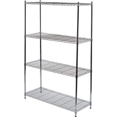 Quantum Storage - 4 Shelf Wire Shelving Unit - 48" Wide x 18" Deep x 72" High, - Industrial Tool & Supply