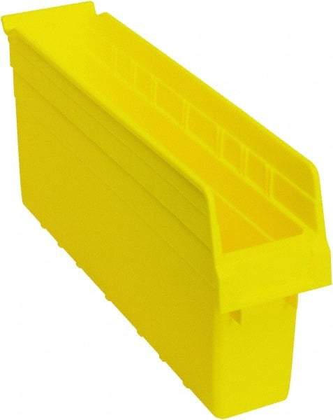 Quantum Storage - 17-7/8" Deep, Yellow Polypropylene Hopper Shelf Bin - 8" High x 4-3/8" Wide x 17-7/8" Long - Industrial Tool & Supply