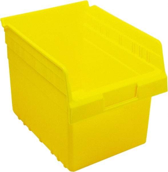 Quantum Storage - 11-5/8" Deep, Yellow Polypropylene Hopper Shelf Bin - 8" High x 8-3/8" Wide x 11-5/8" Long - Industrial Tool & Supply