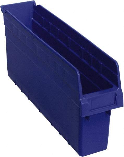 Quantum Storage - 17-7/8" Deep, Blue Polypropylene Hopper Shelf Bin - 8" High x 4-3/8" Wide x 17-7/8" Long - Industrial Tool & Supply