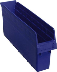 Quantum Storage - 17-7/8" Deep, Blue Polypropylene Hopper Shelf Bin - 8" High x 4-3/8" Wide x 17-7/8" Long - Industrial Tool & Supply