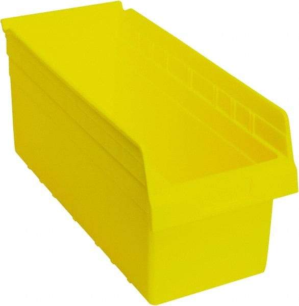Quantum Storage - 17-7/8" Deep, Yellow Polypropylene Hopper Shelf Bin - 8" High x 8-3/8" Wide x 17-7/8" Long - Industrial Tool & Supply
