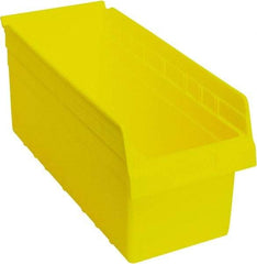 Quantum Storage - 17-7/8" Deep, Yellow Polypropylene Hopper Shelf Bin - 8" High x 8-3/8" Wide x 17-7/8" Long - Industrial Tool & Supply