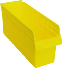 Quantum Storage - 17-7/8" Deep, Yellow Polypropylene Hopper Shelf Bin - 8" High x 6-5/8" Wide x 17-7/8" Long - Industrial Tool & Supply
