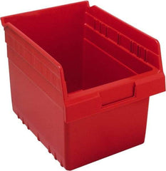 Quantum Storage - 11-5/8" Deep, Red Polypropylene Hopper Shelf Bin - 8" High x 8-3/8" Wide x 11-5/8" Long - Industrial Tool & Supply
