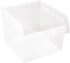 Quantum Storage - 11-5/8" Deep, Clear Polypropylene Hopper Shelf Bin - 8" High x 11-1/8" Wide x 11-5/8" Long - Industrial Tool & Supply
