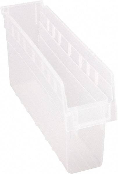 Quantum Storage - 17-7/8" Deep, Clear Polypropylene Hopper Shelf Bin - 8" High x 4-3/8" Wide x 17-7/8" Long - Industrial Tool & Supply