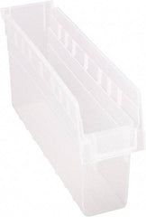 Quantum Storage - 17-7/8" Deep, Clear Polypropylene Hopper Shelf Bin - 8" High x 4-3/8" Wide x 17-7/8" Long - Industrial Tool & Supply