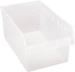 Quantum Storage - 17-7/8" Deep, Clear Polypropylene Hopper Shelf Bin - 8" High x 11-1/8" Wide x 17-7/8" Long - Industrial Tool & Supply
