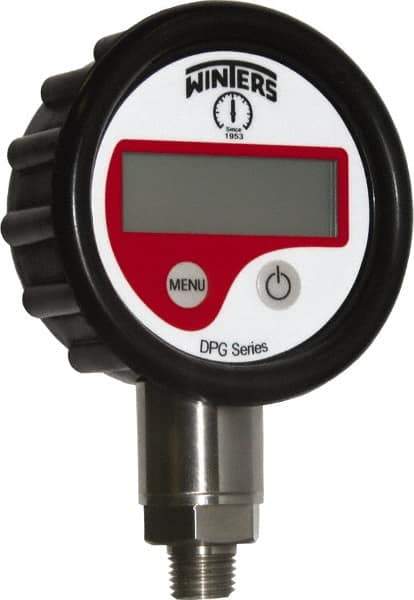 Winters - 2-1/2" Dial, 1/4 Thread, 0-160 Scale Range, Pressure Gauge - Lower Connection Mount, Accurate to 0.01% of Scale - Industrial Tool & Supply