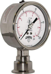 Winters - 4" Dial, 1-1/2 Thread, 0-100 Scale Range, Pressure Gauge - Lower Connection Mount, Accurate to 0.01% of Scale - Industrial Tool & Supply