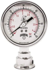 Winters - 4" Dial, 1-1/2 Thread, 0-60 Scale Range, Pressure Gauge - Lower Connection Mount, Accurate to 0.01% of Scale - Industrial Tool & Supply
