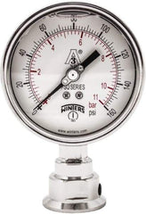 Winters - 4" Dial, 1-1/2 Thread, 0-160 Scale Range, Pressure Gauge - Lower Connection Mount, Accurate to 0.01% of Scale - Industrial Tool & Supply