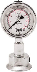 Winters - 2-1/2" Dial, 1-1/2 Thread, 0-200 Scale Range, Pressure Gauge - Lower Connection Mount, Accurate to 1.5% of Scale - Industrial Tool & Supply