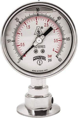 Winters - 4" Dial, 2 Thread, 0-60 Scale Range, Pressure Gauge - Lower Connection Mount, Accurate to 0.01% of Scale - Industrial Tool & Supply