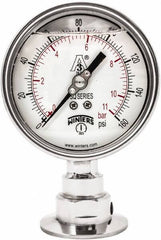 Winters - 4" Dial, 2 Thread, 0-160 Scale Range, Pressure Gauge - Lower Connection Mount, Accurate to 0.01% of Scale - Industrial Tool & Supply