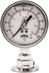 Winters - 4" Dial, 2 Thread, 0-200 Scale Range, Pressure Gauge - Lower Connection Mount, Accurate to 0.01% of Scale - Industrial Tool & Supply