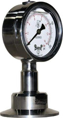 Winters - 2-1/2" Dial, 2 Thread, 0-200 Scale Range, Pressure Gauge - Lower Connection Mount, Accurate to 1.5% of Scale - Industrial Tool & Supply
