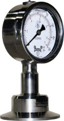 Winters - 2-1/2" Dial, 2 Thread, 0-160 Scale Range, Pressure Gauge - Lower Connection Mount, Accurate to 1.5% of Scale - Industrial Tool & Supply