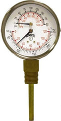 Winters - 3" Dial, 1/2 Thread, 0-200 Scale Range, Pressure Gauge - Lower Connection Mount, Accurate to 0.03% of Scale - Industrial Tool & Supply