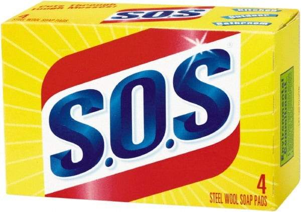 SOS - Steel Wool Scouring Soap Pad - Heavy-Duty, Blue/Gray - Industrial Tool & Supply