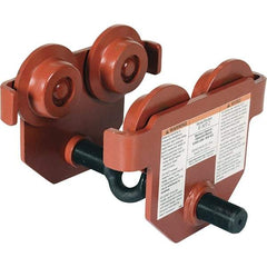 Vestil - 1 Ton Capacity Low Profile Manual Trolley - 2-1/2" to 10-1/8" Flange Width - Industrial Tool & Supply