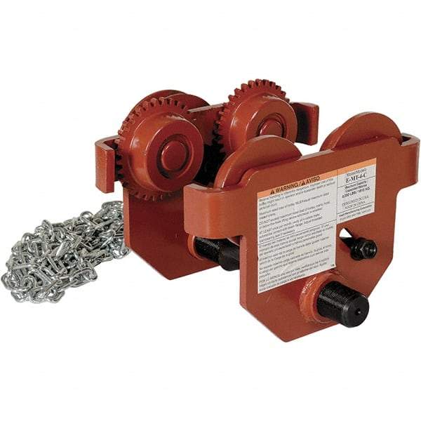 Vestil - 2 Ton Capacity Low Profile Manual Trolley - 3" to 6-1/2" Flange Width - Industrial Tool & Supply