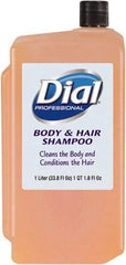 Dial - 1 L Bottle Peach Hair & Body Wash - Clear Amber - Industrial Tool & Supply