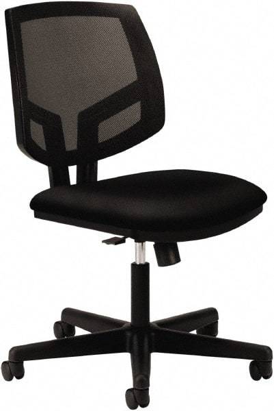 Hon - 38-1/2" High Task Chair with Synchro-Tilt - 24" Wide x 25" Deep, 100% Polyester Seat, Black - Industrial Tool & Supply
